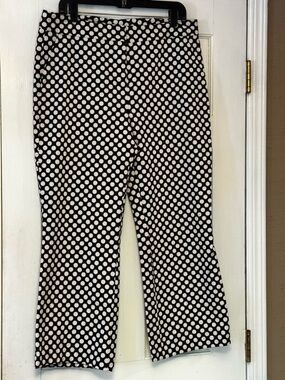 Polka Dot Ankle Pants - Black & White